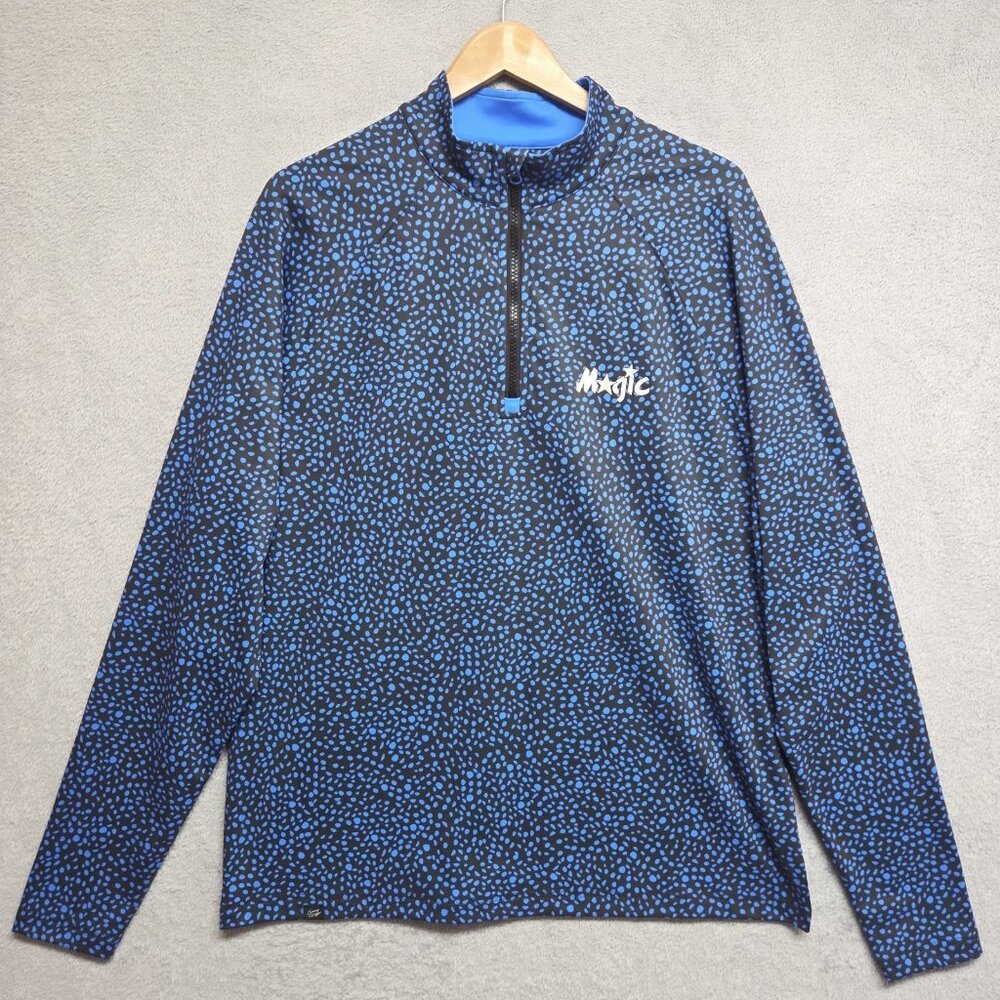 Sunday Swagger Pullover Men's Large Black Blue 1/4 Zip Orlando Magic NBA Casual